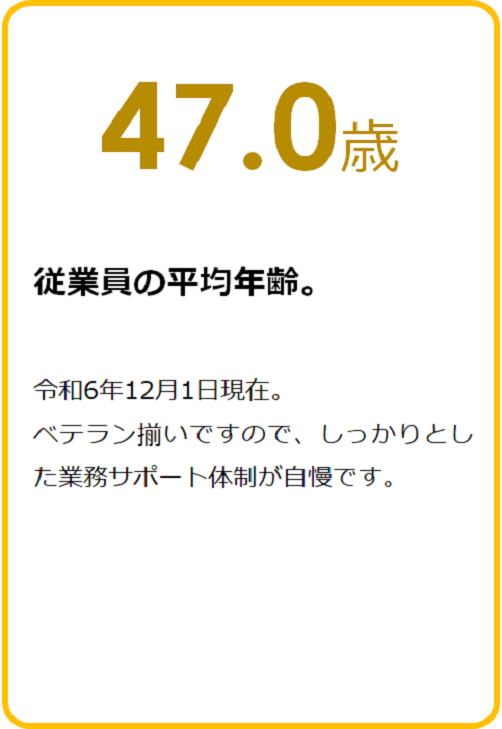 従業員の平均年齢　45.5歳